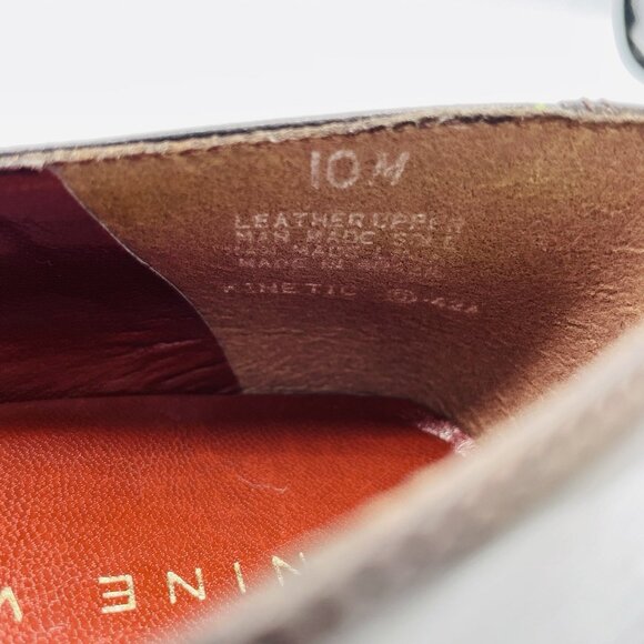 Nine West Shoes Womens Size 10 M Brown Leather Kinetic Chunky Heels Y2K Square - Picture 10 of 11